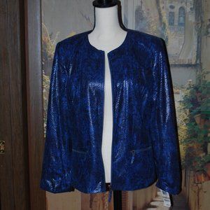NWT JM Collection "Blue Glaze" Zip-up Jacket - 12
